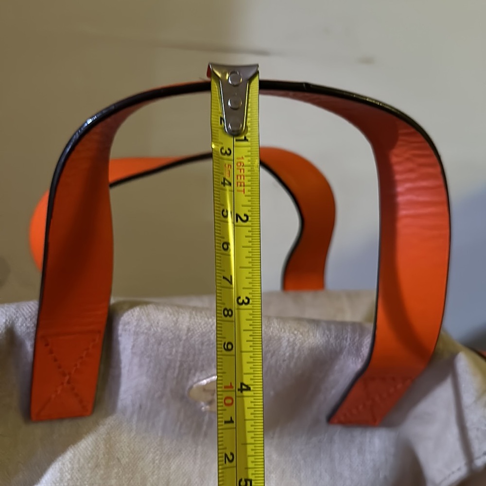 Kate Spade Tan Canvas Orange Carrot Leather Trim Strap Crossbody Shoulder Bag - Picture 15 of 15